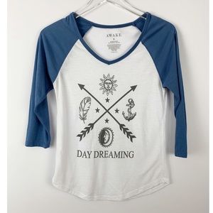 AWAKE Day Dreaming Raglan Tee Shirt Small✨